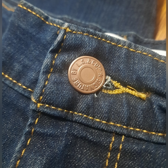 Levi Strauss Gold simply stretch mid rise bootcut dark denim women's 14R 34x32 - Picture 5 of 11